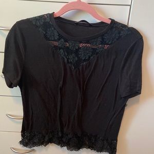 Lacy black top